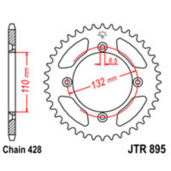 JT JT Rear Sprockets R/W 895-46 Husqvarna/KTM
